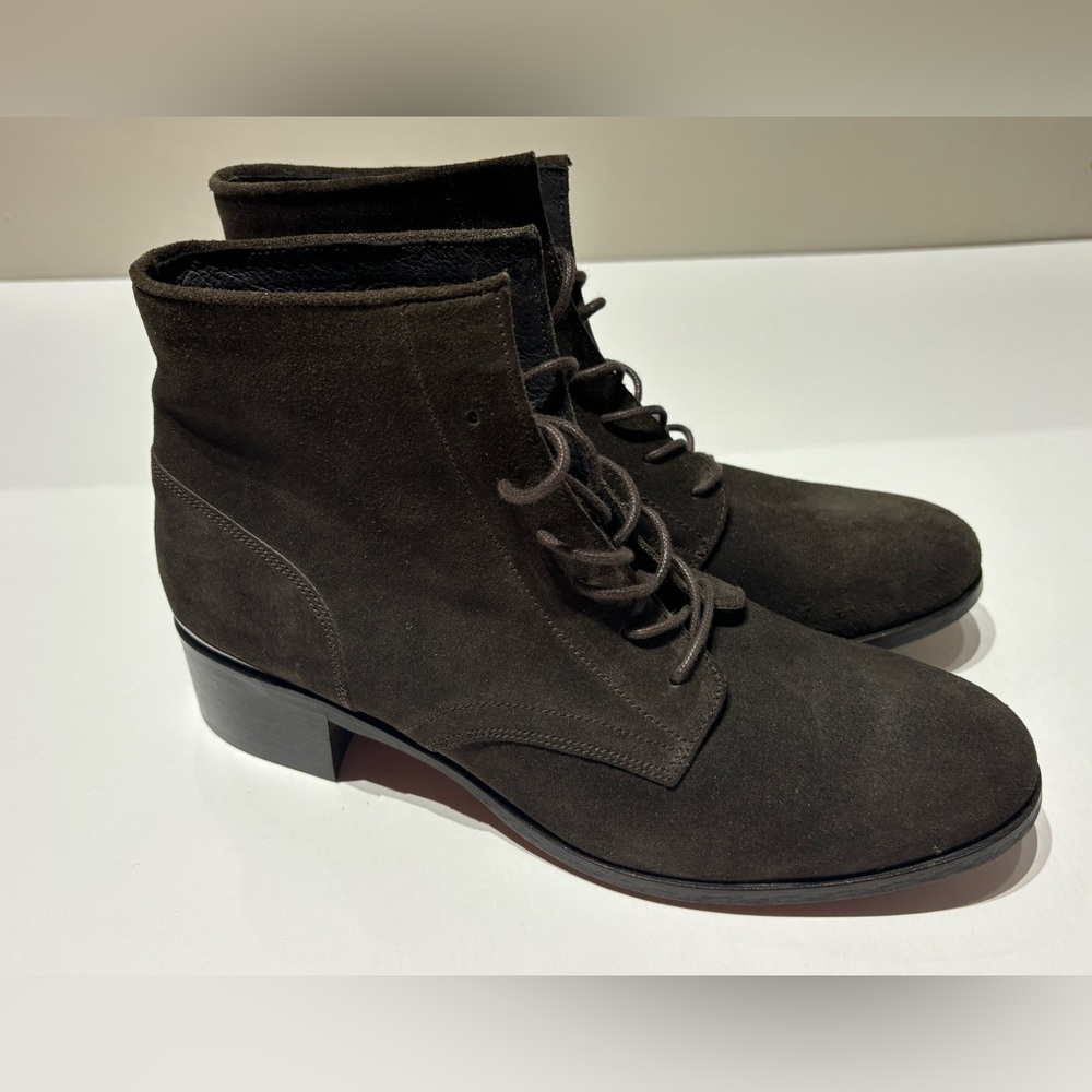 Minelli Brown Ankle Boots Suede Lace-Up